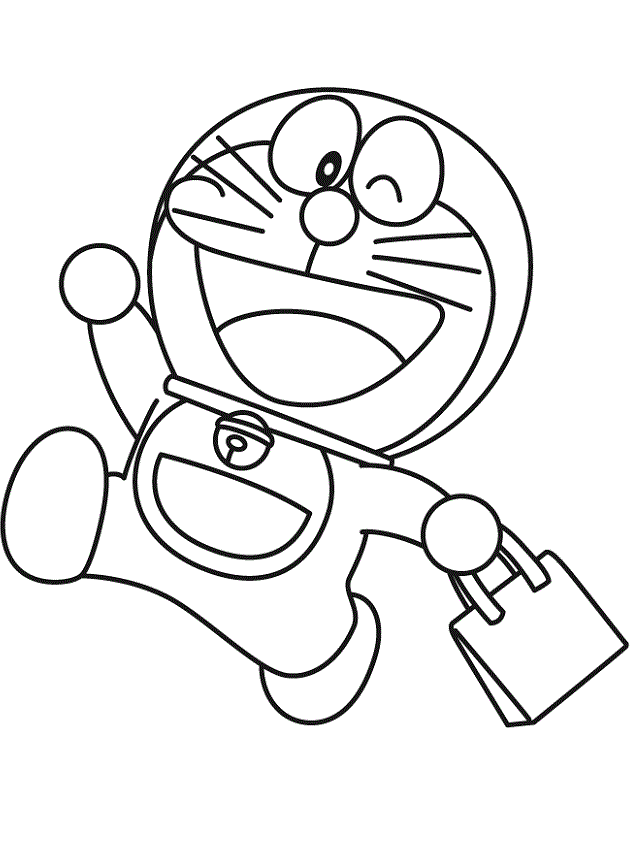 Tô màu doraemon đi mua sắm