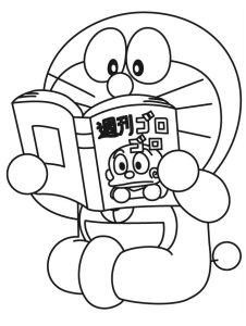 Tô màu doraemon đọc sách