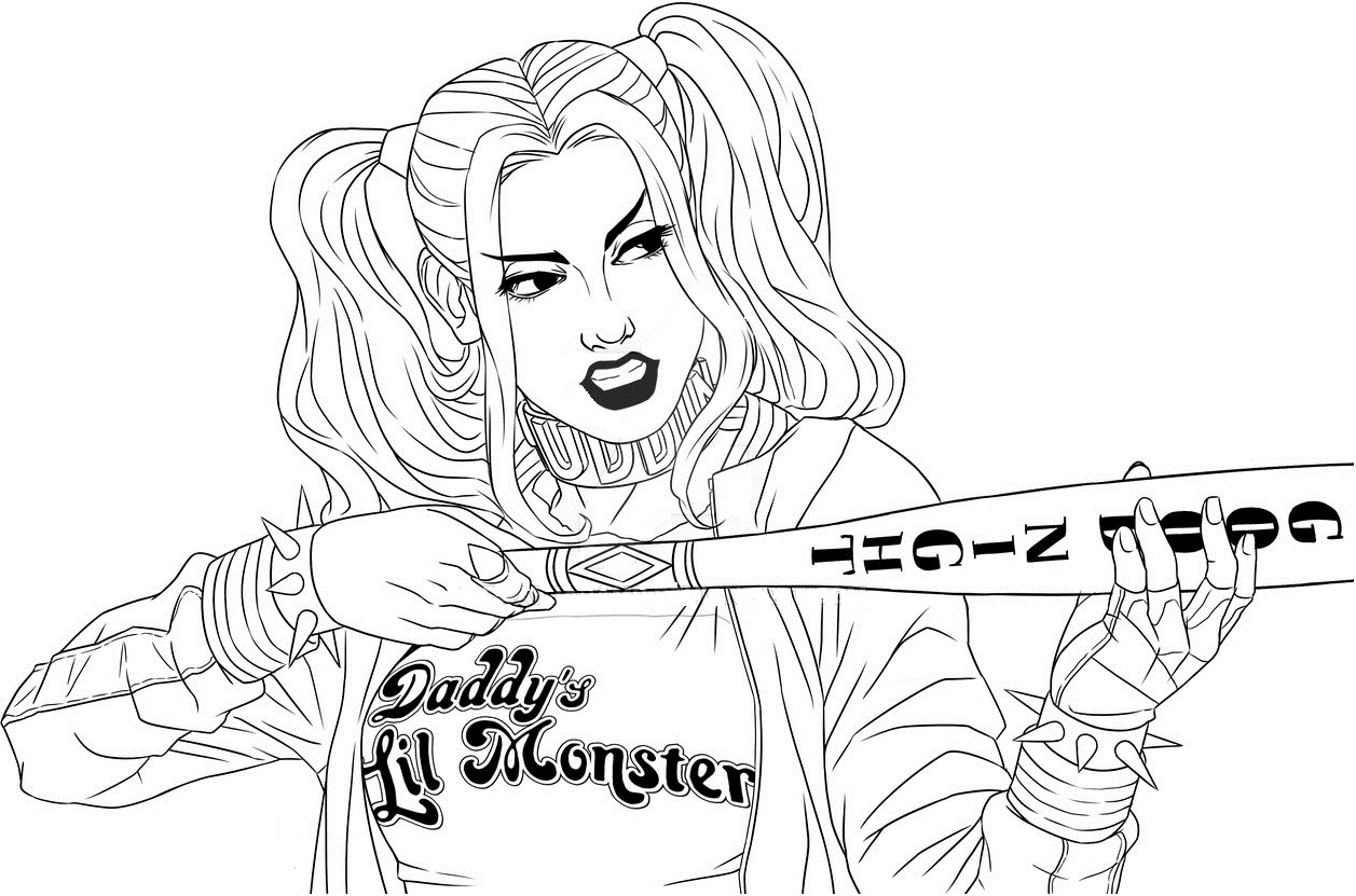 Tô màu harley quinn trong suicide squad