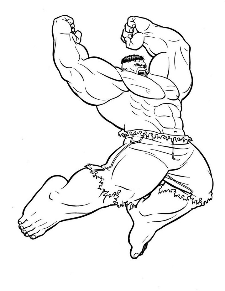 Tô màu hulk nhảy lên
