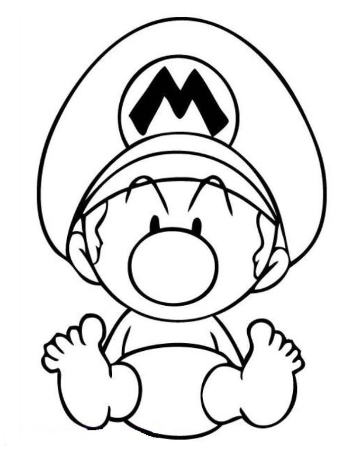 Tô màu mario em bé