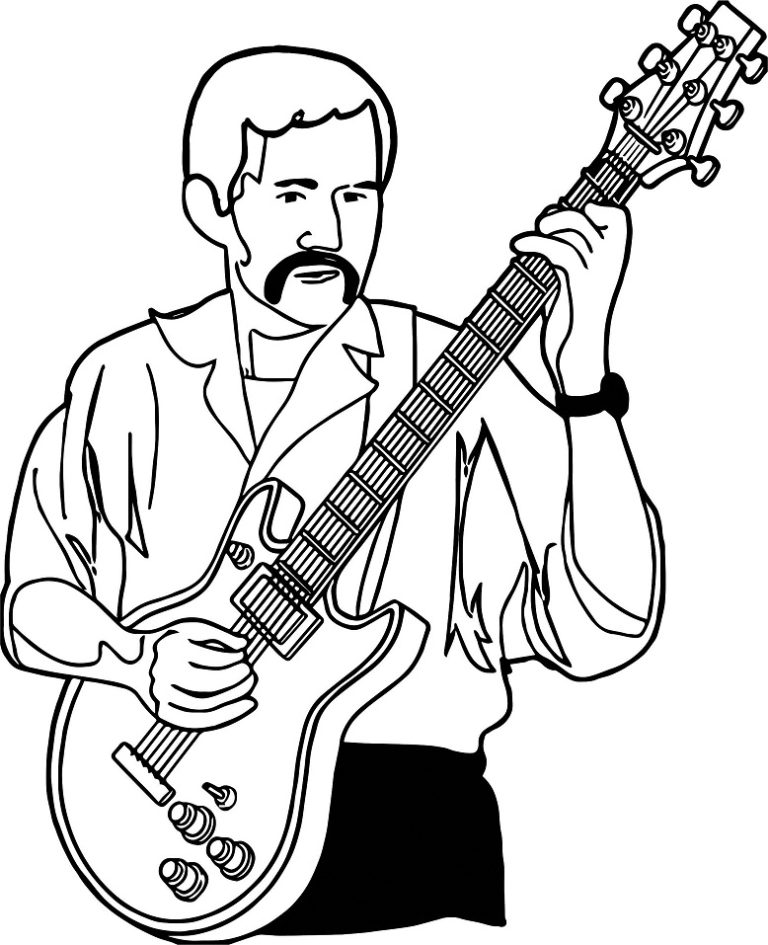 Tô màu người đàn ông chơi guitar điện