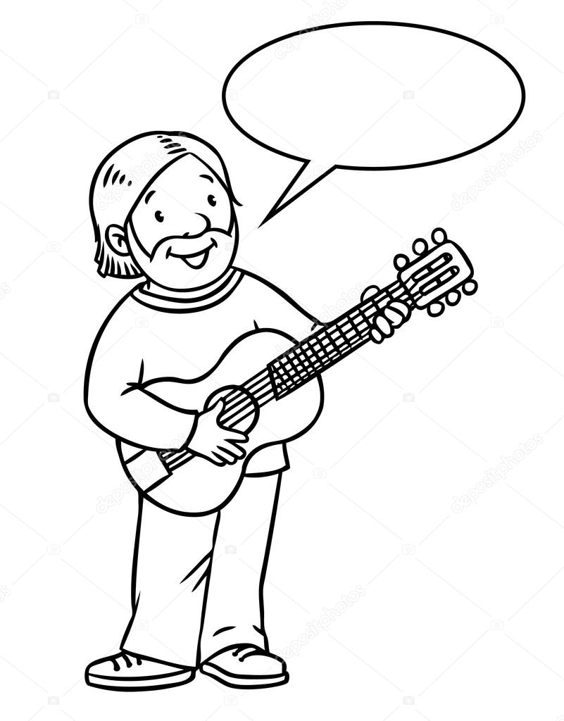 Tô màu người đàn ông chơi guitar