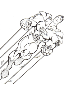 Tô màu superman đang bay