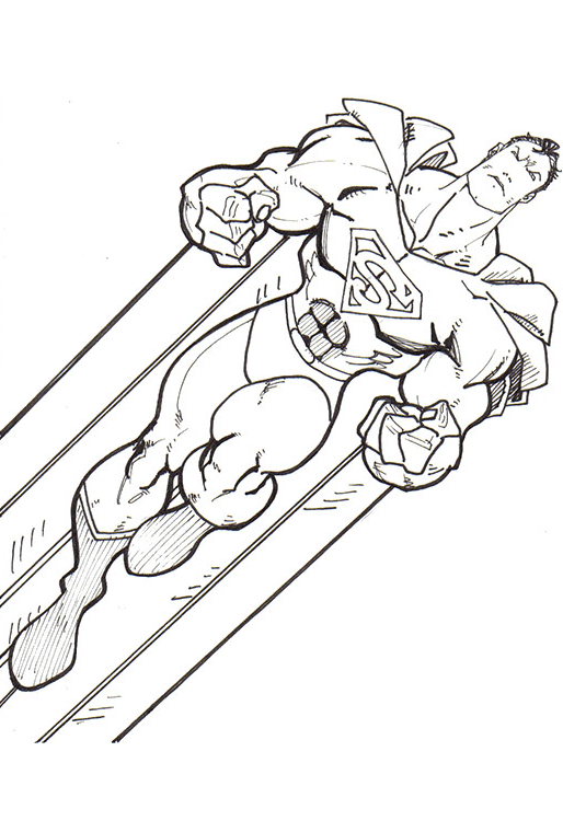 Tô màu superman đang bay