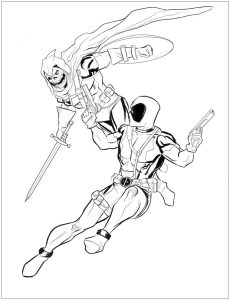 Tô màu taskmaster và deadpool