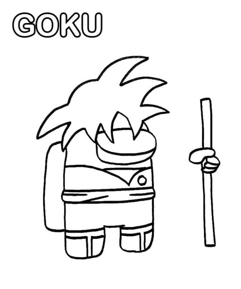 Tô màu Among Us Goku