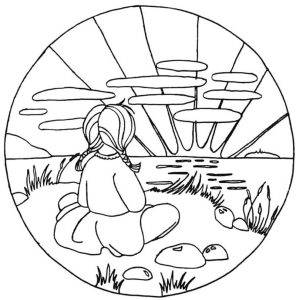 Tô màu Cô gái đón bình minh