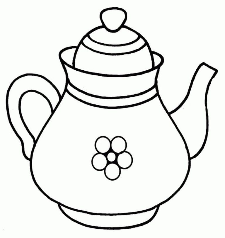 Tô màu Ấm Trà Họa Tiết Bông Hoa