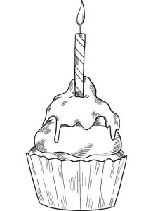 Tô màu Bánh Cupcake Sinh Nhật