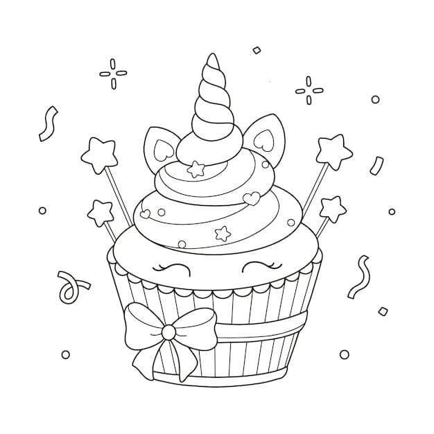 Tô màu Bánh Cupcake Xinh Xắn
