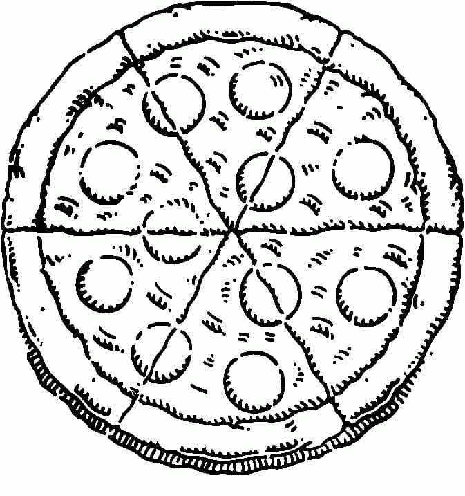 Tô màu Bánh Pizza Ngon Miệng