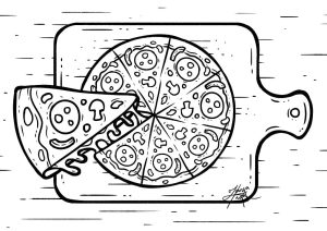 Tô màu Bánh Pizza Nóng Hổi