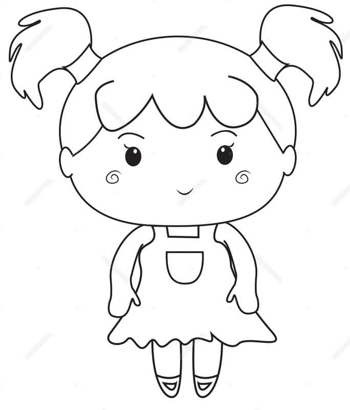 Tô màu Bé Gái Dễ Thương