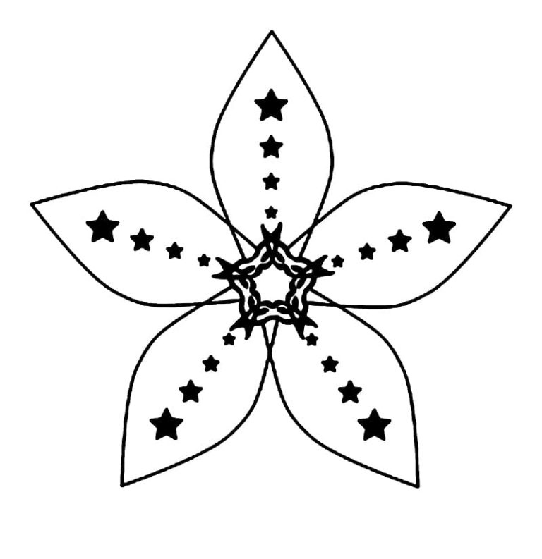 Tô màu Bông Hoa 5 Cánh Siêu Xinh