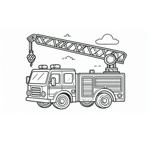 Tô màu Cần Cẩu Xe Cứu Hỏa