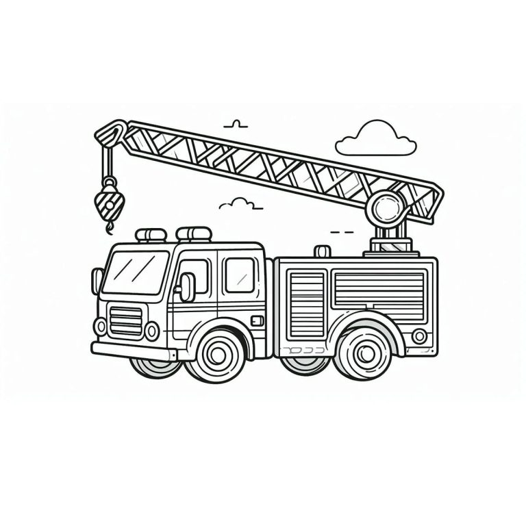 Tô màu Cần Cẩu Xe Cứu Hỏa