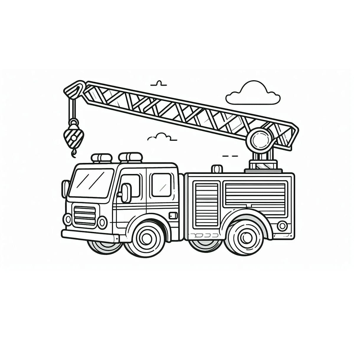 Tô màu Cần Cẩu Xe Cứu Hỏa