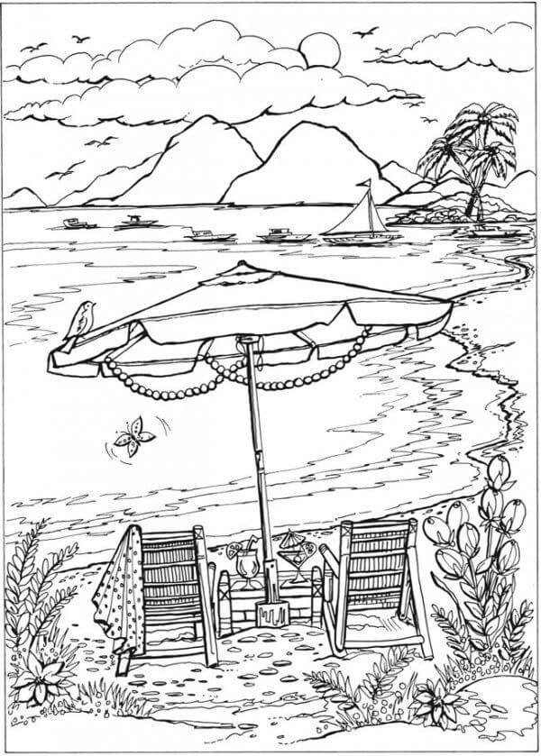 Tô màu Cảnh Đẹp Trên Bãi Biển