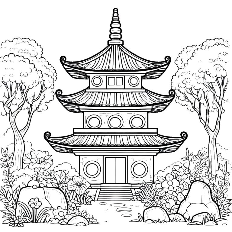 Tô màu Cảnh Ngôi Chùa