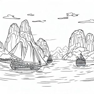Tô màu Cảnh Vịnh Hạ Long Đẹp