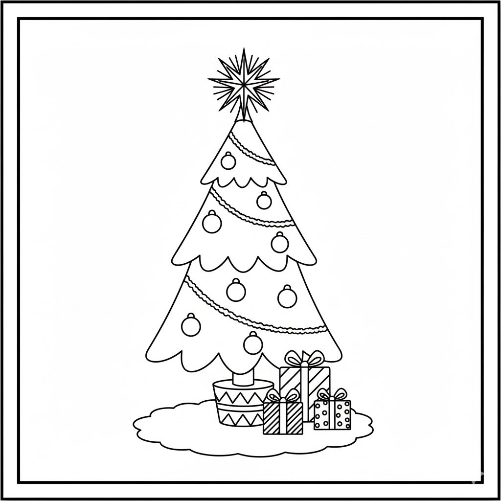 Tô màu Cây Thông Noel Đẹp Đẽ