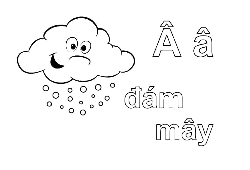 Tô màu Chữ Â Đám Mây