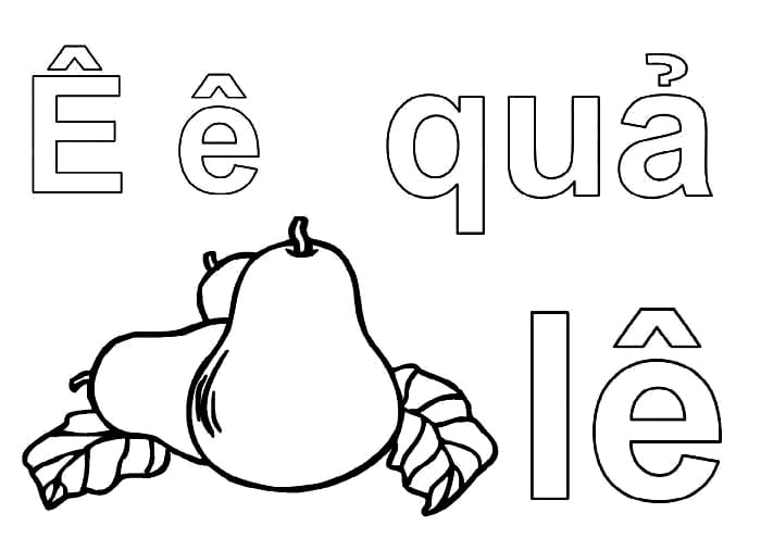 Tô màu Chữ Ê Quả Lê