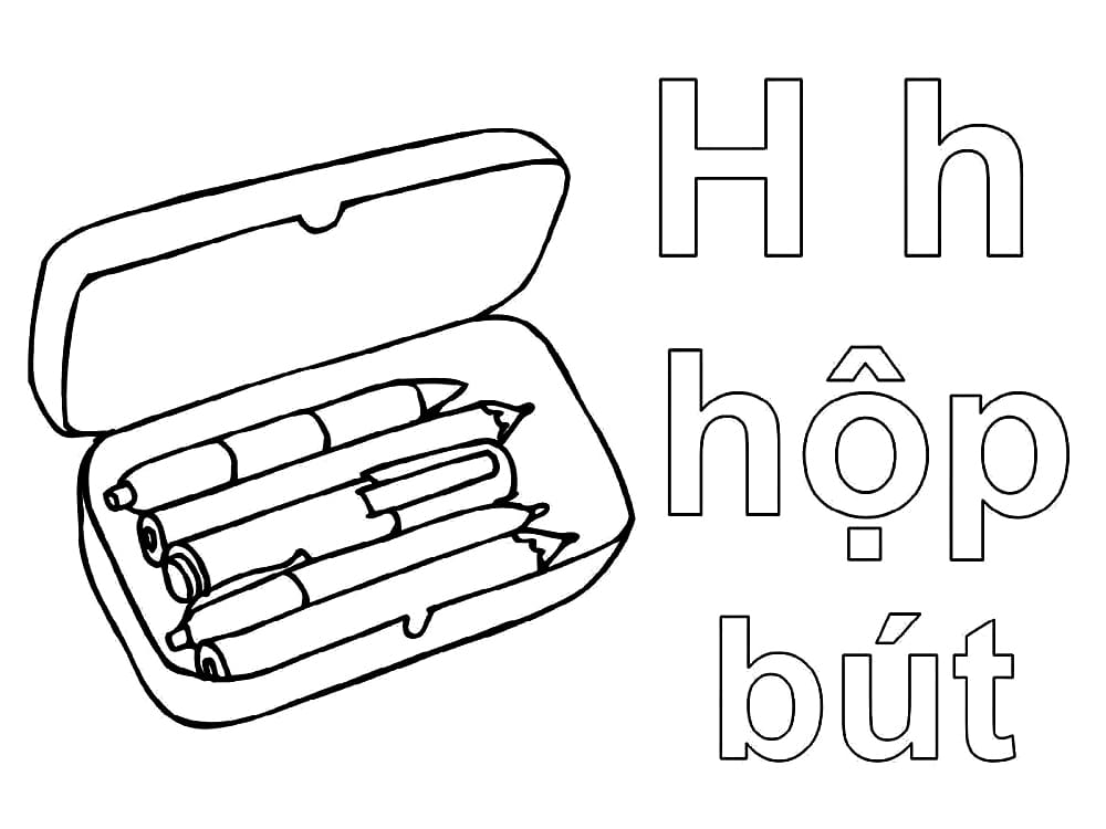 Tô màu Chữ H Hộp Bút