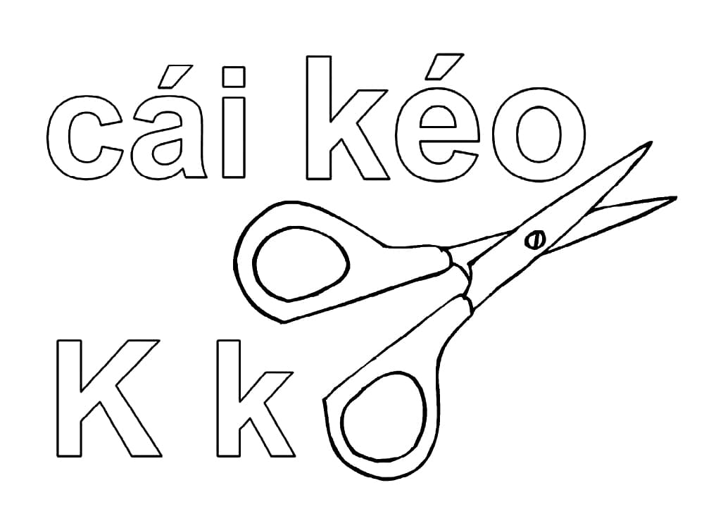 Tô màu Chữ K Cái Kéo