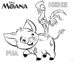 Tô màu Chú Lợn Pua và Gà Trống Hei Hei