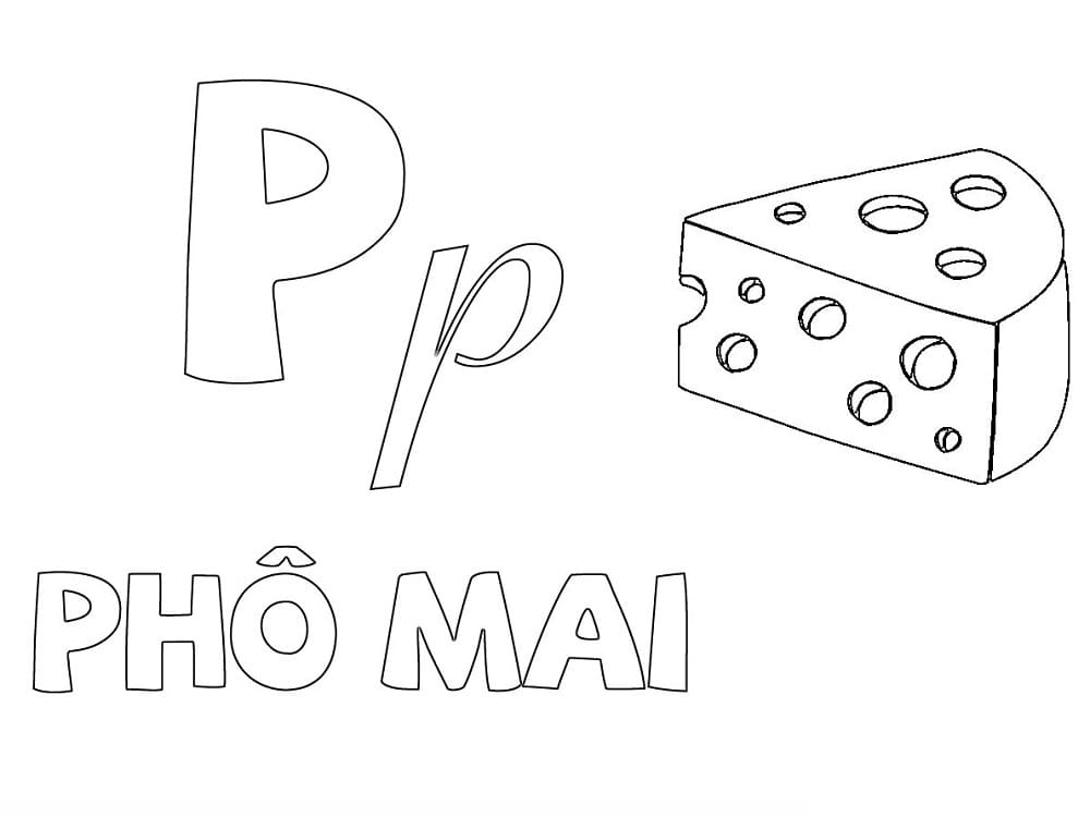 Tô màu Chữ P Phô Mai