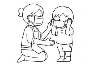 Tô màu Co Giáo Dạy Bé Đeo Khẩu Trang