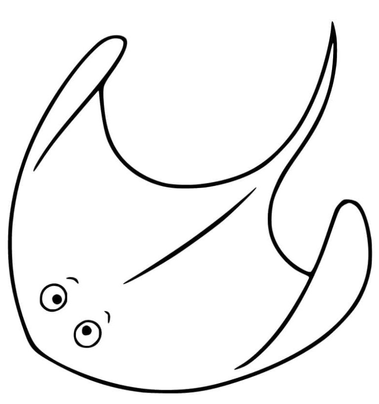 Tô màu Con Cá Đuối Đáng Yêu