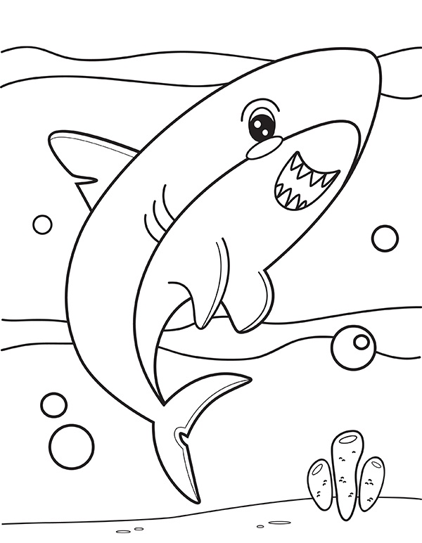 Tô màu Con Cá Mập Đáng Yêu