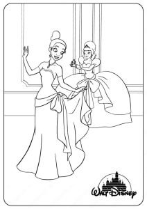 Tô màu Công Chúa Tiana Thử Váy
