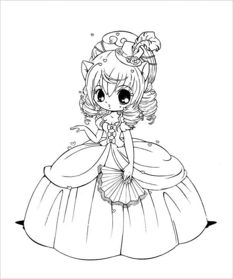 Tô màu Công Chúa Anime Cự Kì Đáng Yêu