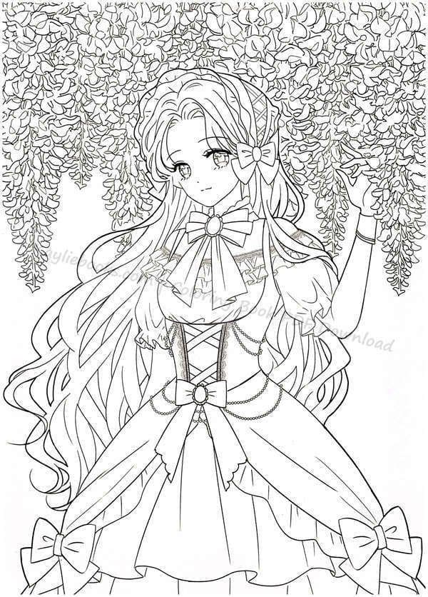 Tô màu Công Chúa Anime Đẹp Nhất