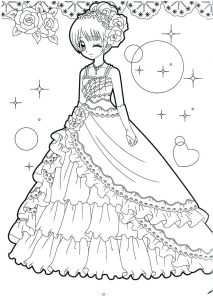 Tô màu Công Chúa Anime Xinh Đẹp Lộng Lẫy