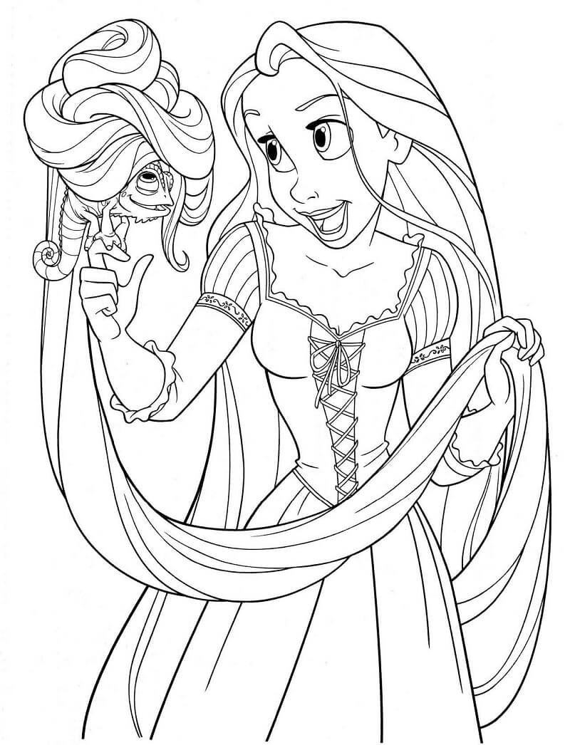 Tô màu Công Chúa Rapunzel Vui Đùa