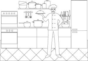 Tô màu Đầu Bếp Mỉm Cười