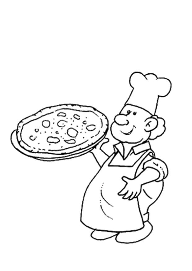 Tô màu Đầu Bếp và Bánh Pizza