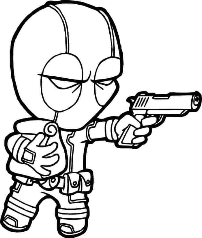 Tô màu Deadpool Cầm Súng
