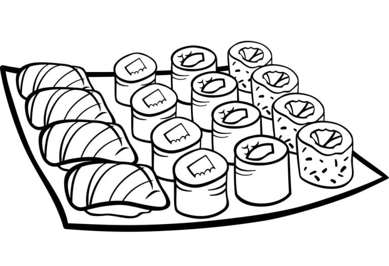 Tô màu Đĩa Sushi