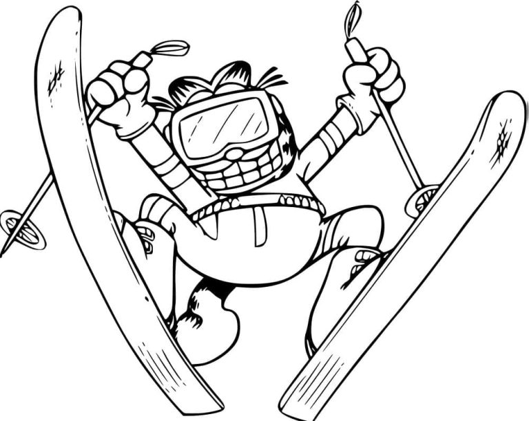 Tô màu Garfield Trượt Tuyết