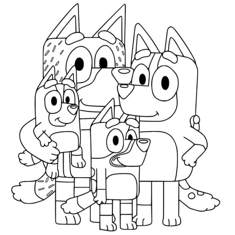 Tô màu Gia Đình Chú Chó Bluey