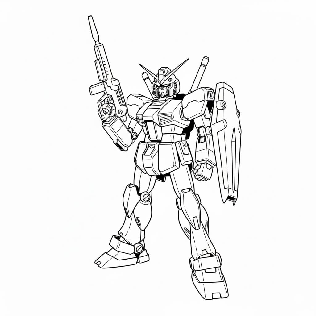 Tô màu Gundam Cầm Súng Siêu Ngầu