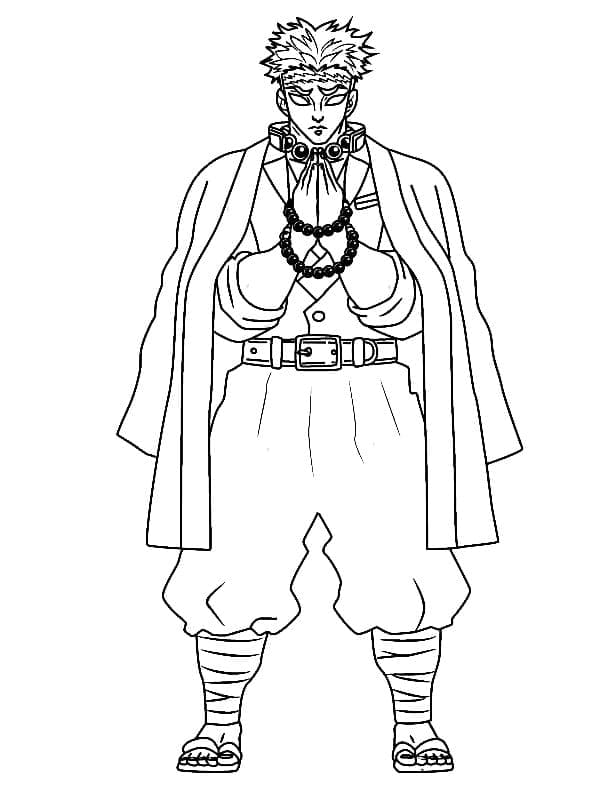 Tô màu Gyomei Himejima Trong Demon Slayer