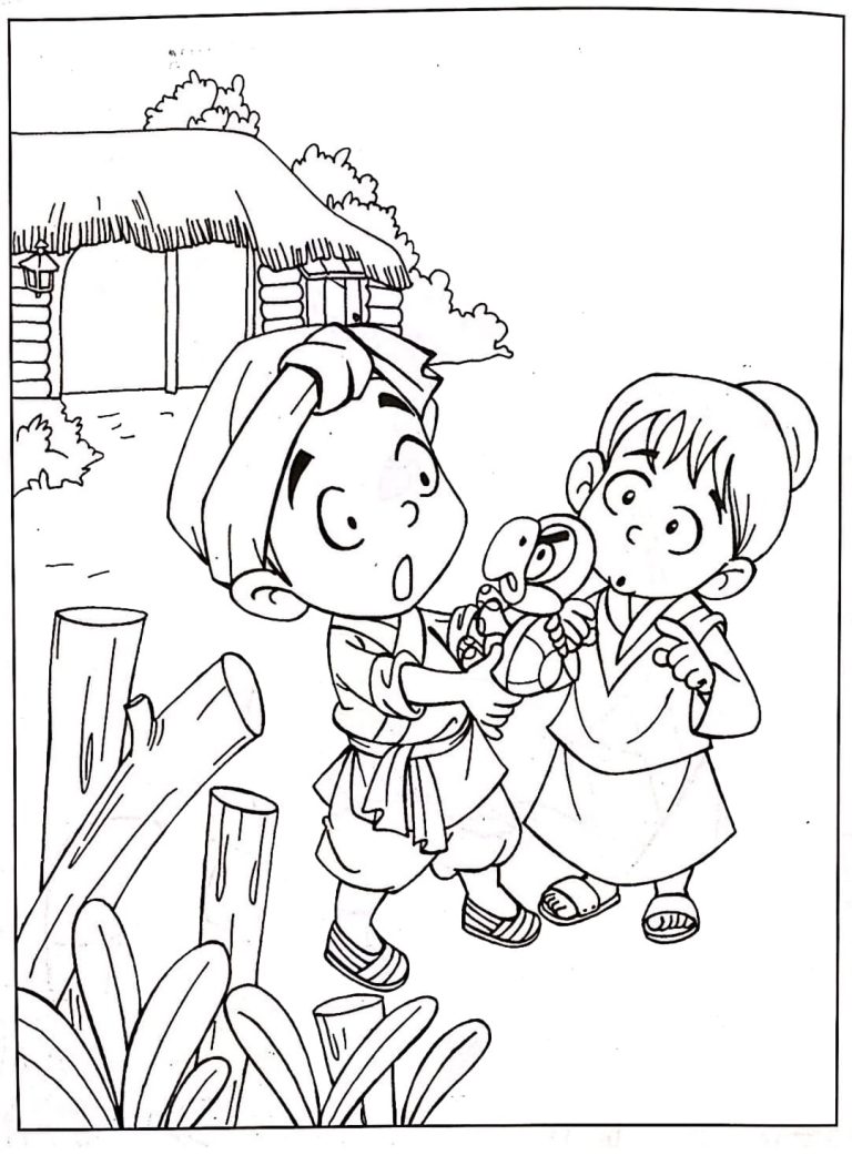 Tô màu Hai Vợ Chồng Sinh Ra Rùa