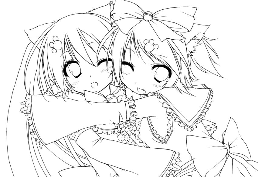 Tô màu Hình Anime Cute Đáng Yêu